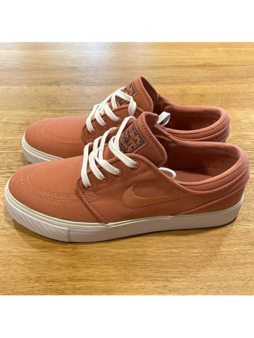 Nike Women's Rust/White Canvas Skate Sneakers - Picture 3 of 5